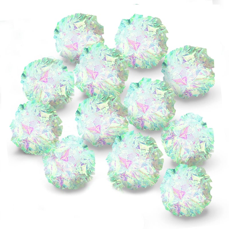 SunGrow Mylar Cat Crinkle Balls, 2", Shiny and Stress Buster Toy, Lightweight and Great for Use in Craft Projects, Toy Ball Suitable for Both Feline and Kids, Kitten Chew and Chase Balls for Exercise - Image 2